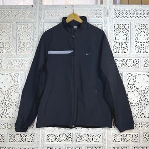 Nike Fitstorm Black Stretchy Running Athletic Zip Breathable Jacket Mens XL